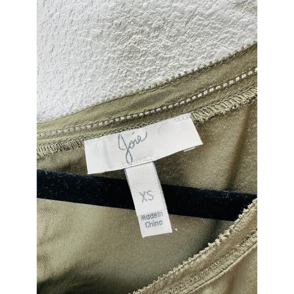 Joie Olive Green Round Neck Front Pocket Sleeveless Keyhole Back Blouse XS - Picture 5 of 12